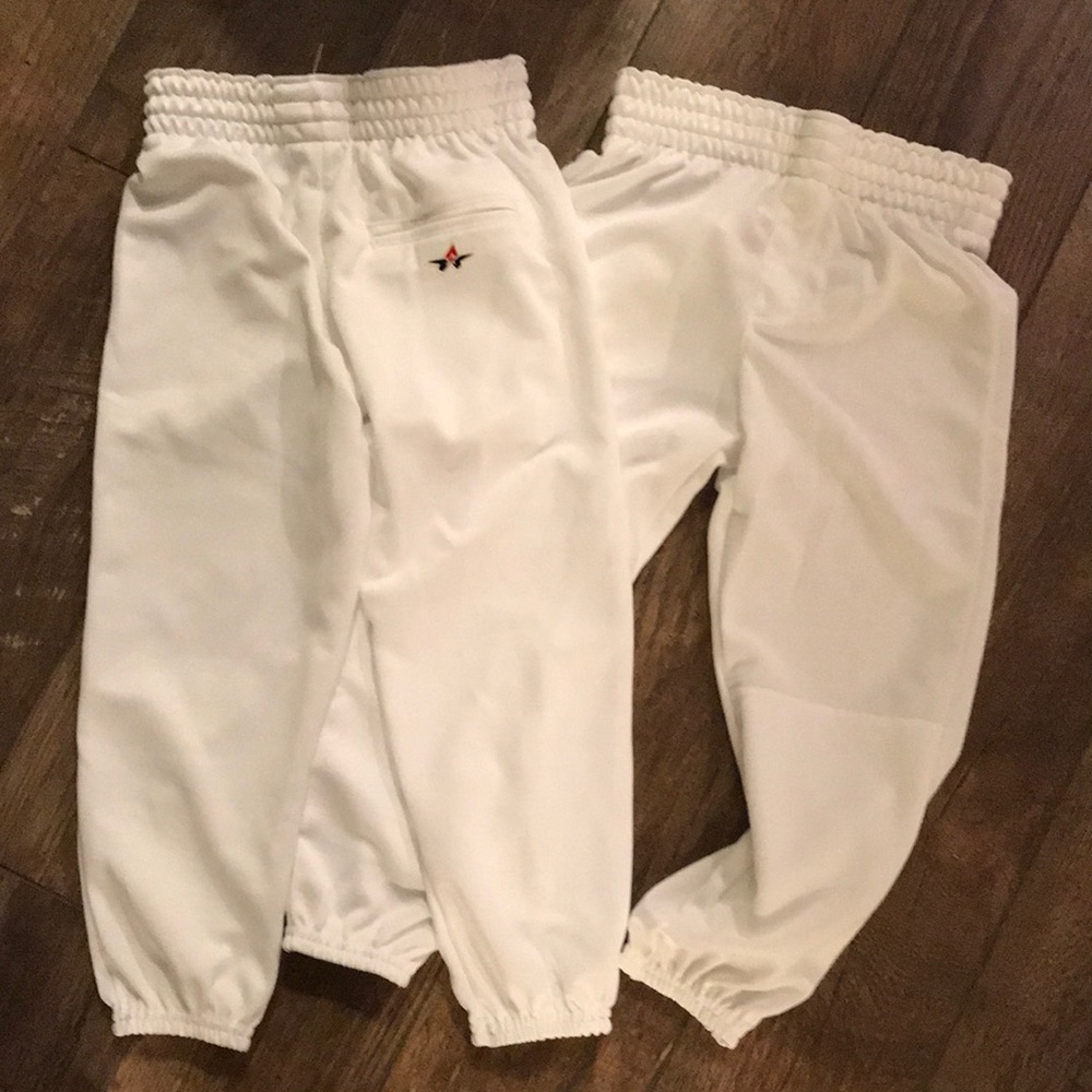 2 pair white baseball pants boys M